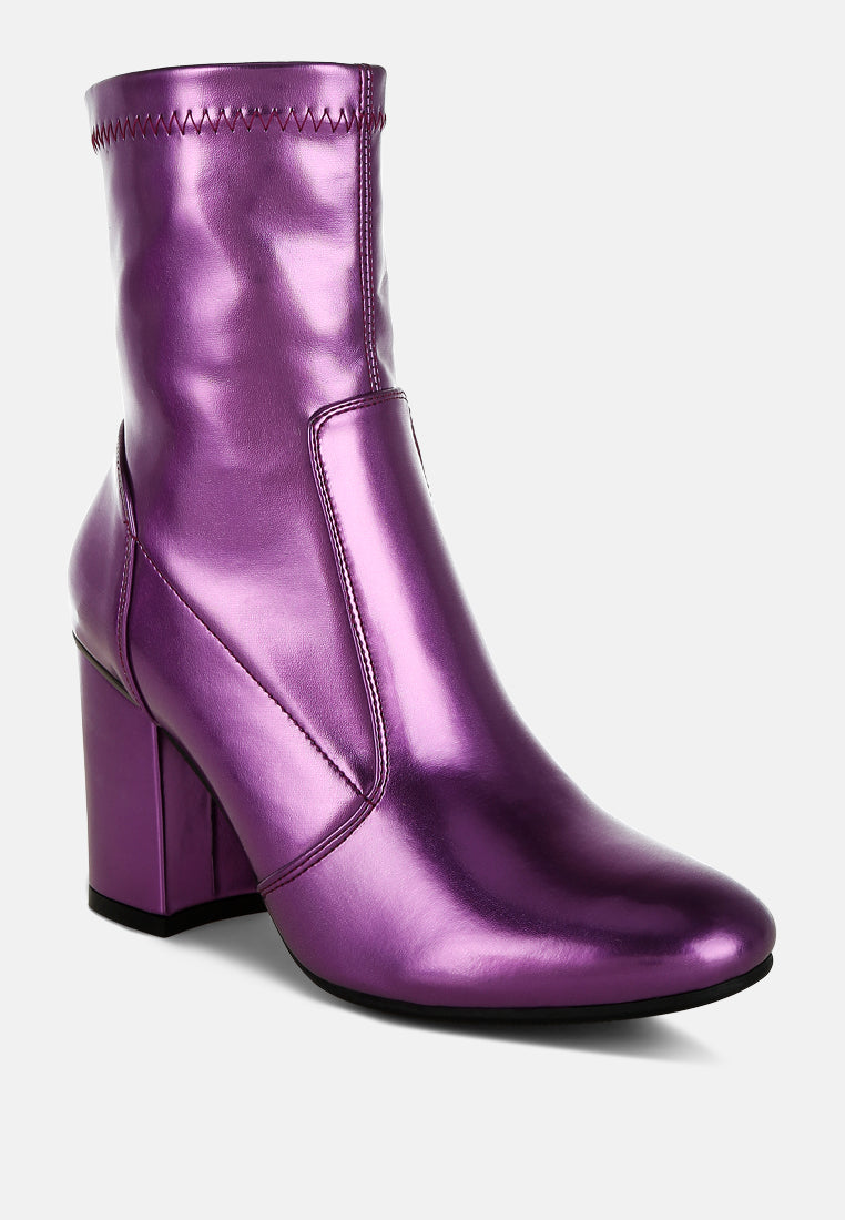  Tirana Metallic Pleather Sock Boots