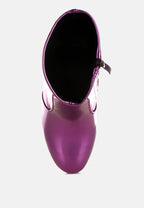  Tirana Metallic Pleather Sock Boots