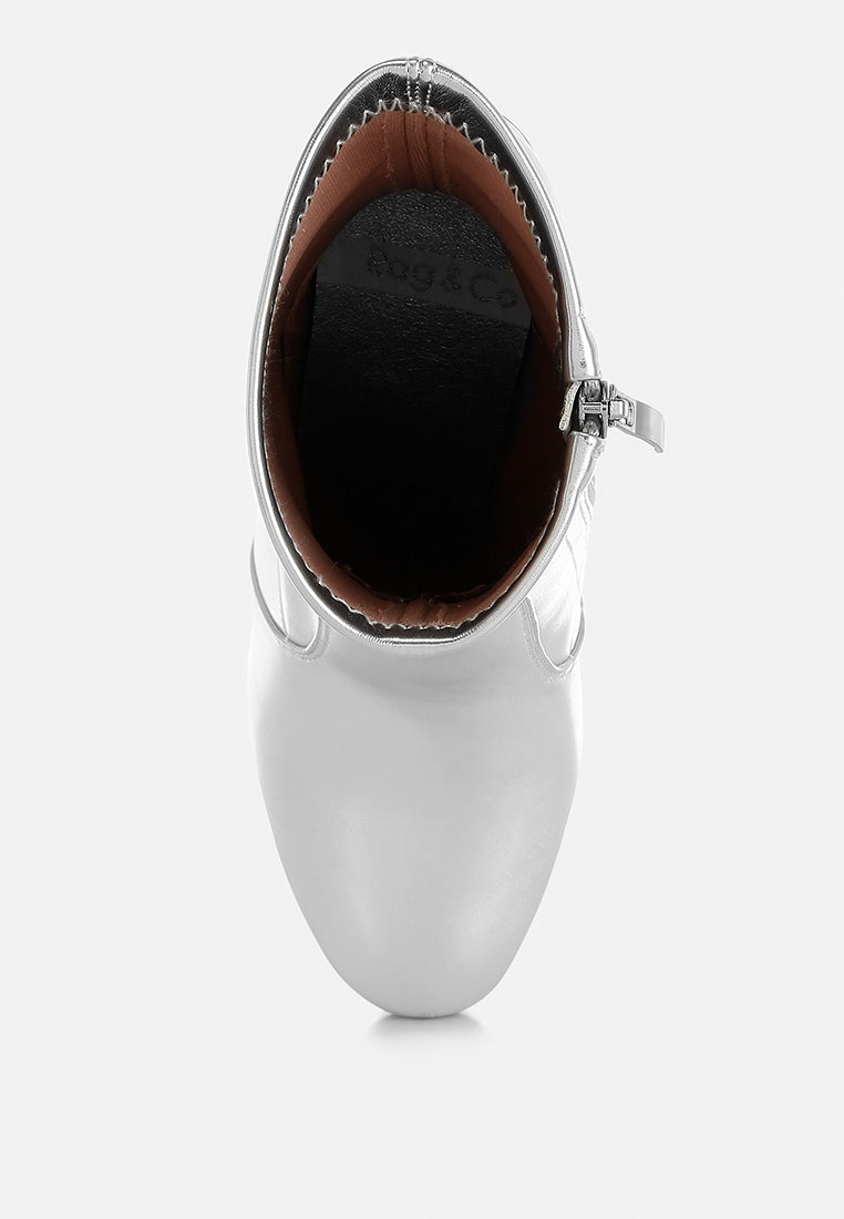  Tirana Metallic Pleather Sock Boots