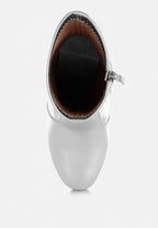  Tirana Metallic Pleather Sock Boots