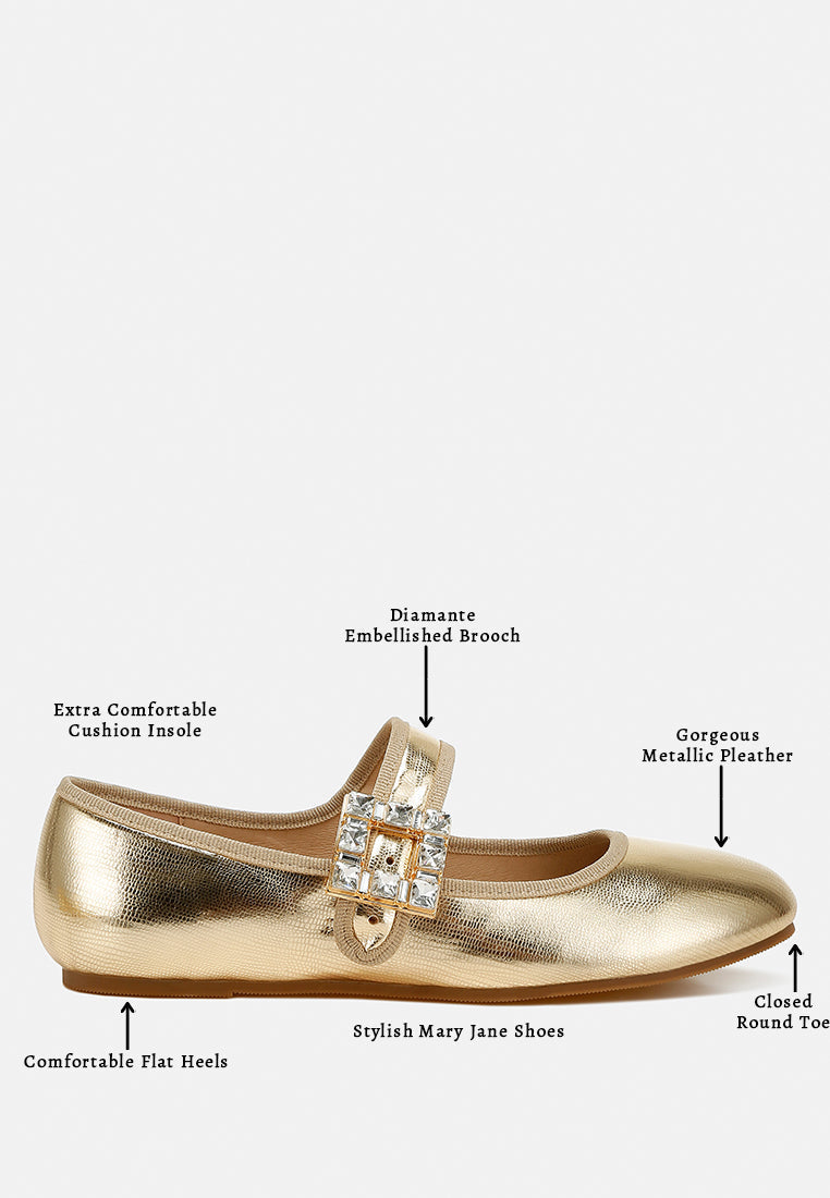  Upstage Brooch Mary Jane Ballerinas