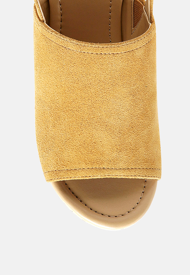  VENDELA Leather Slingback Platform Sandal In Tan