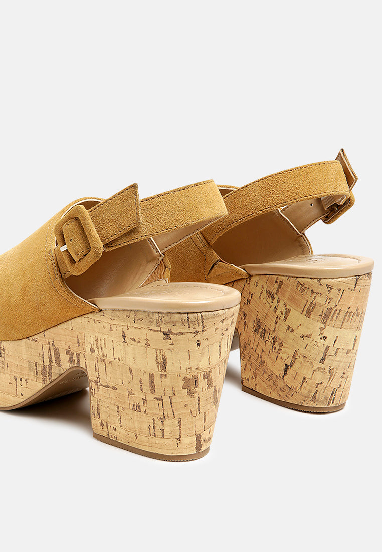  VENDELA Leather Slingback Platform Sandal In Tan