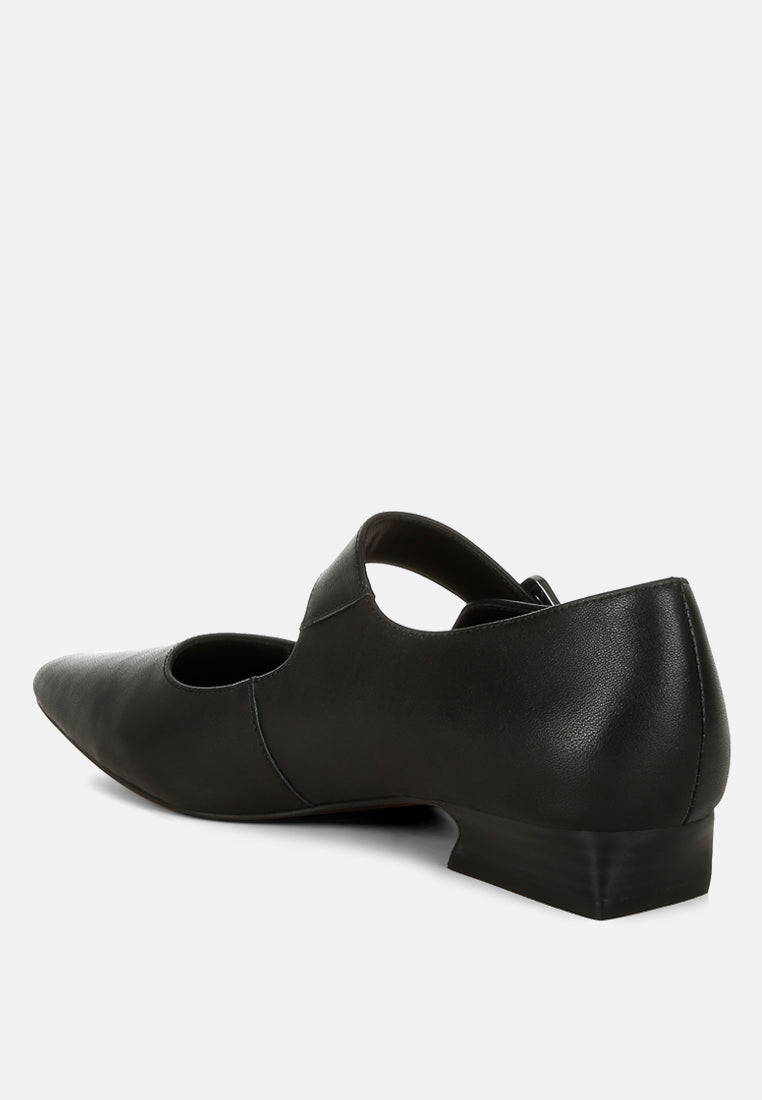  Vernis Genuine Leather Mary Jane Sandals