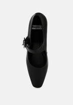  Vernis Genuine Leather Mary Jane Sandals