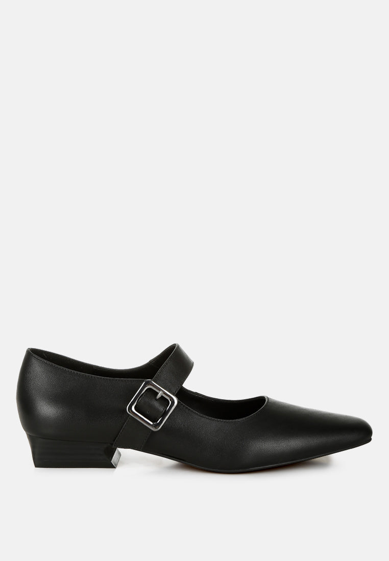  Vernis Genuine Leather Mary Jane Sandals