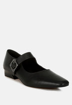  Vernis Genuine Leather Mary Jane Sandals
