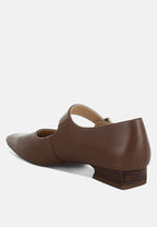  Vernis Genuine Leather Mary Jane Sandals