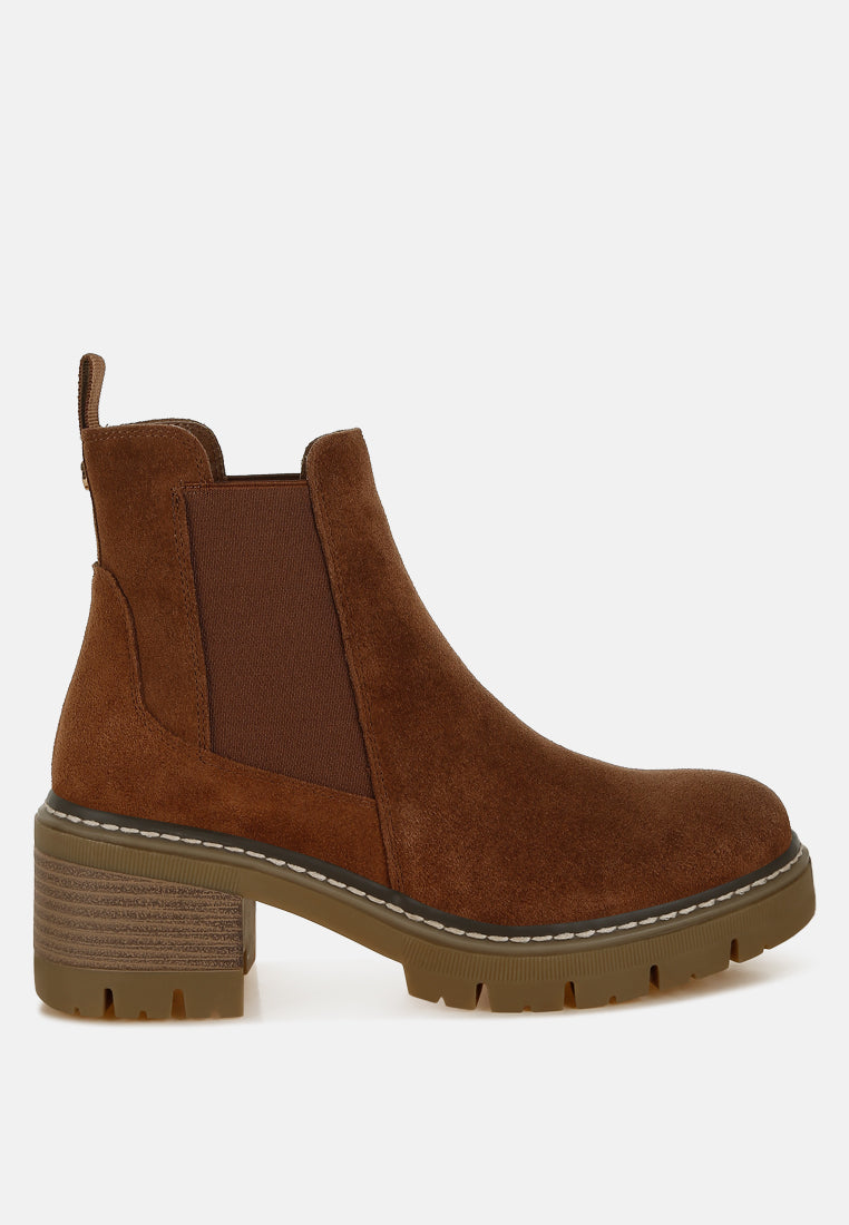  Vostok Suede Chunky Chelsea Boots