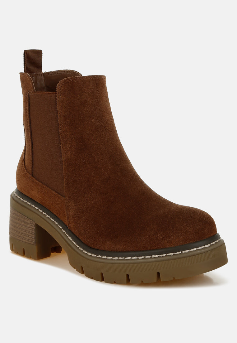  Vostok Suede Chunky Chelsea Boots