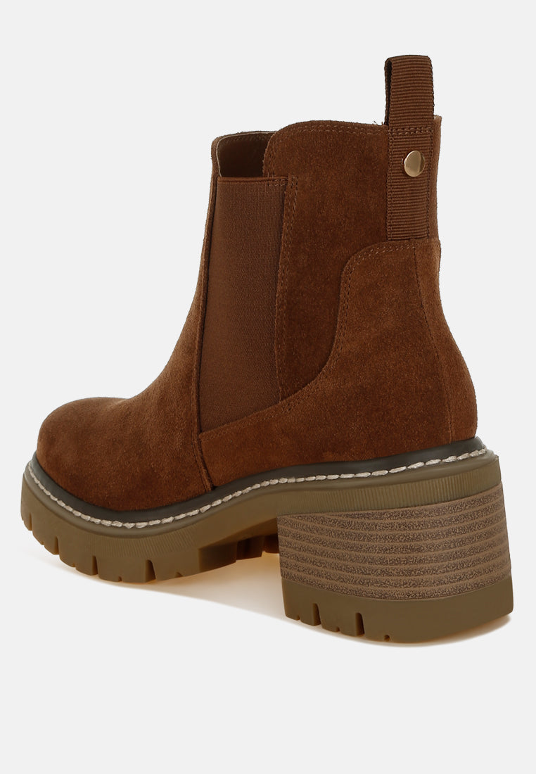  Vostok Suede Chunky Chelsea Boots