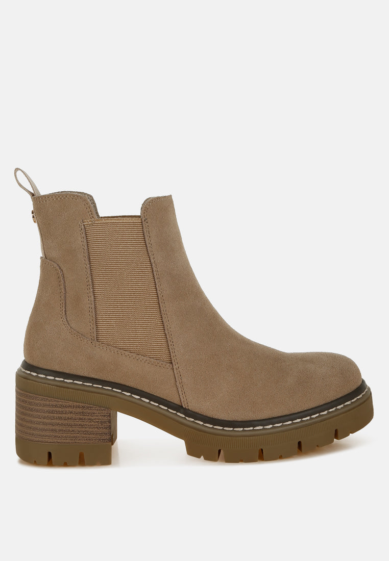  Vostok Suede Chunky Chelsea Boots