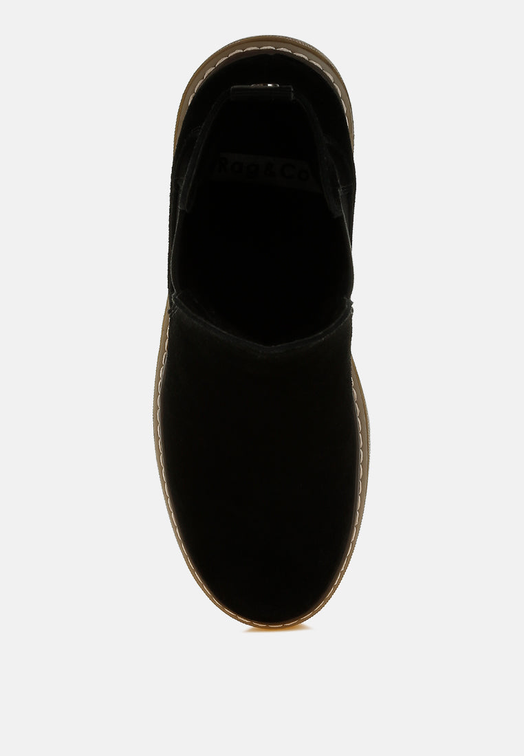  Vostok Suede Chunky Chelsea Boots