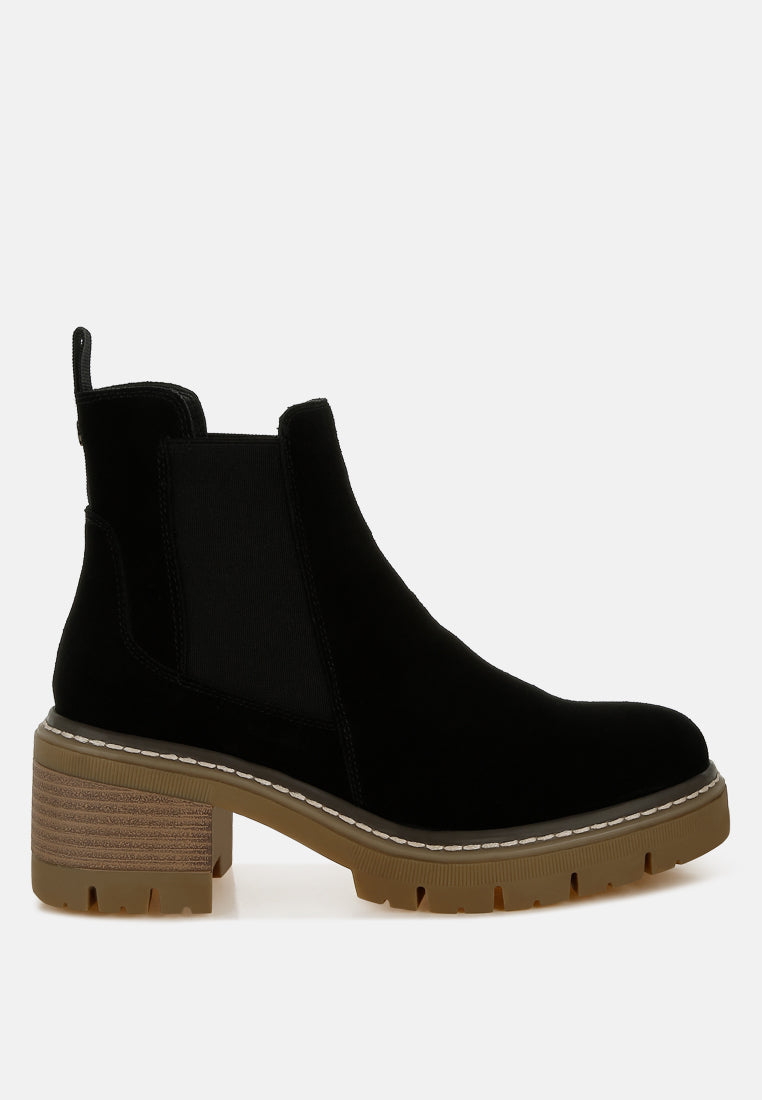  Vostok Suede Chunky Chelsea Boots