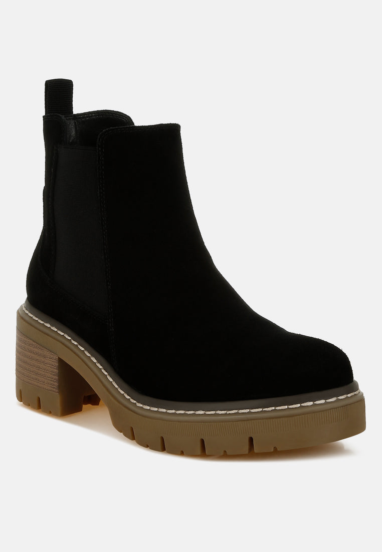  Vostok Suede Chunky Chelsea Boots