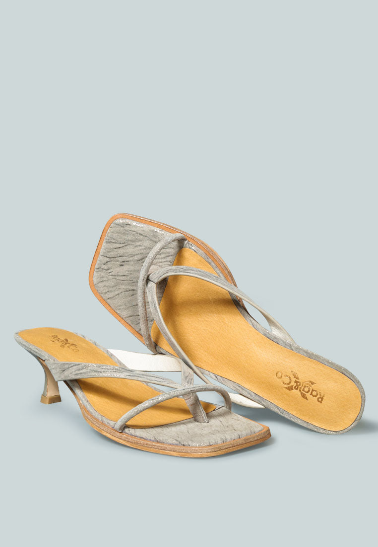  WINSLET Heeled Thong Sandal In Bronze