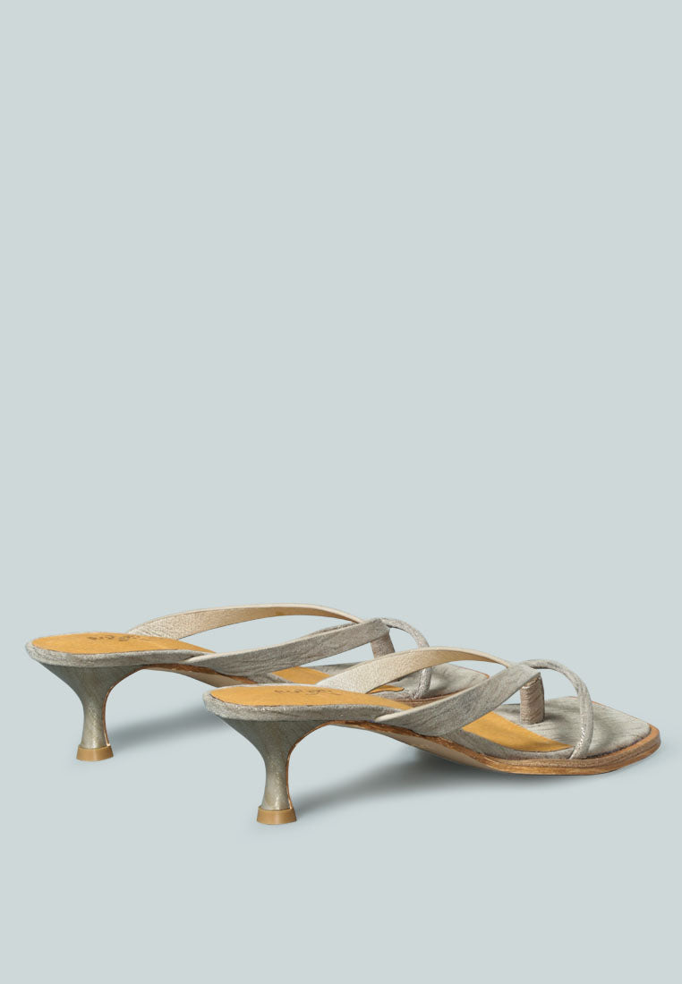  WINSLET Heeled Thong Sandal In Bronze