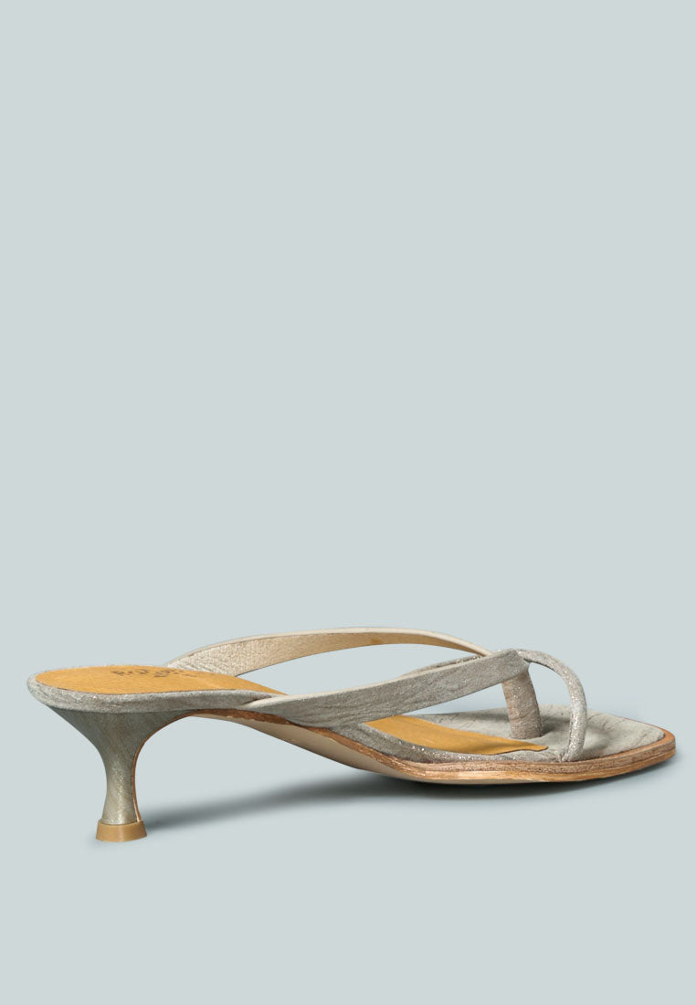  WINSLET Heeled Thong Sandal In Bronze