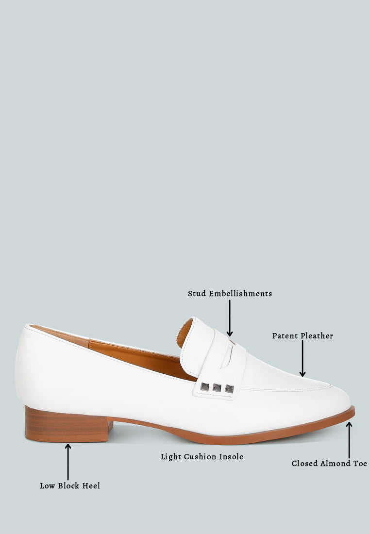  Noshiya Patent Pleather Penny Loafers