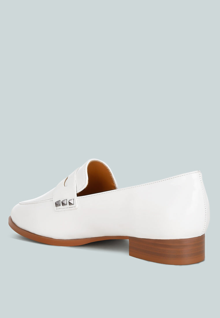  Noshiya Patent Pleather Penny Loafers
