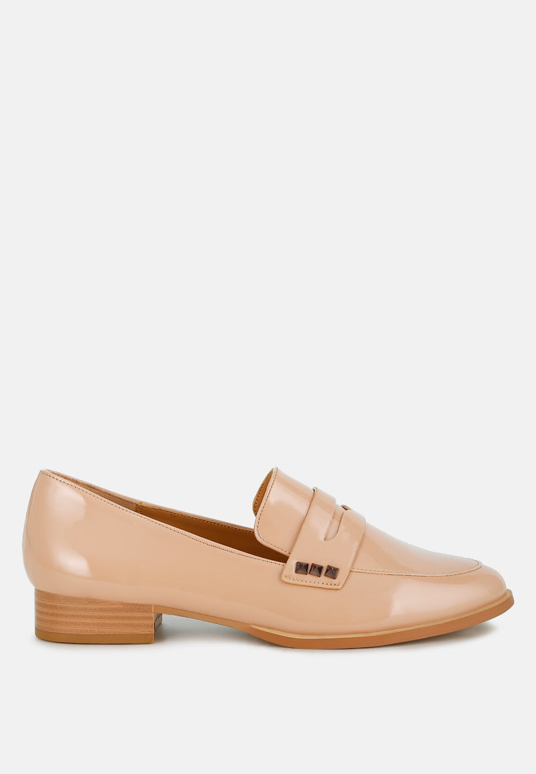  Noshiya Patent Pleather Penny Loafers
