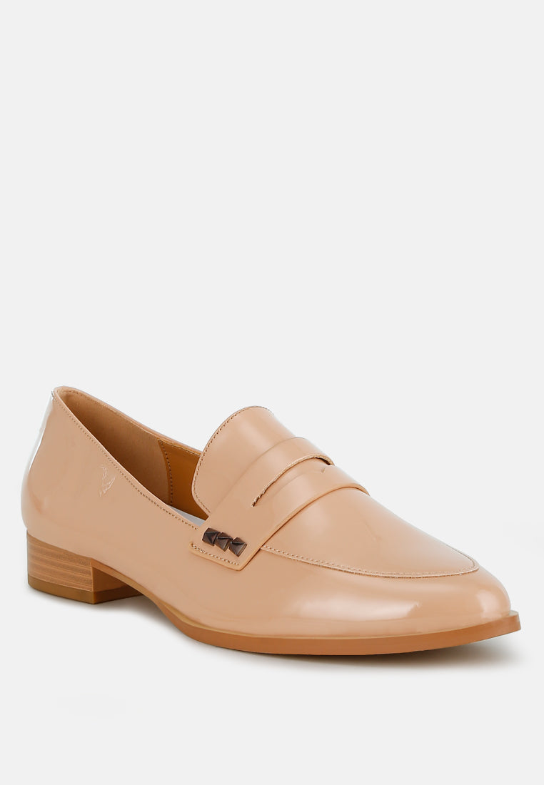  Noshiya Patent Pleather Penny Loafers