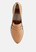  Noshiya Patent Pleather Penny Loafers