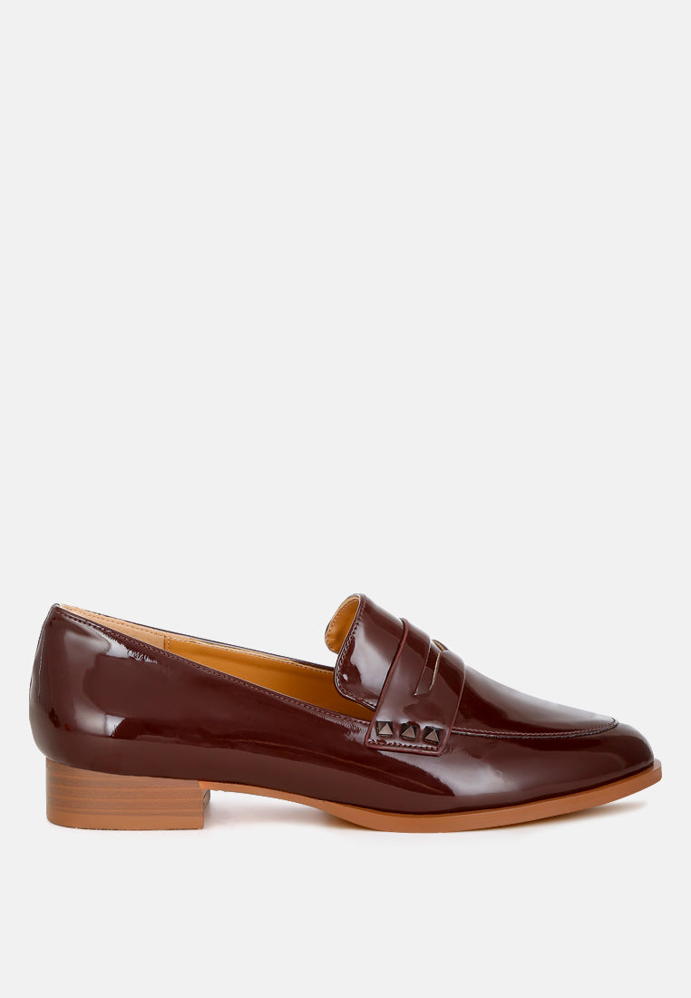  Noshiya Patent Pleather Penny Loafers