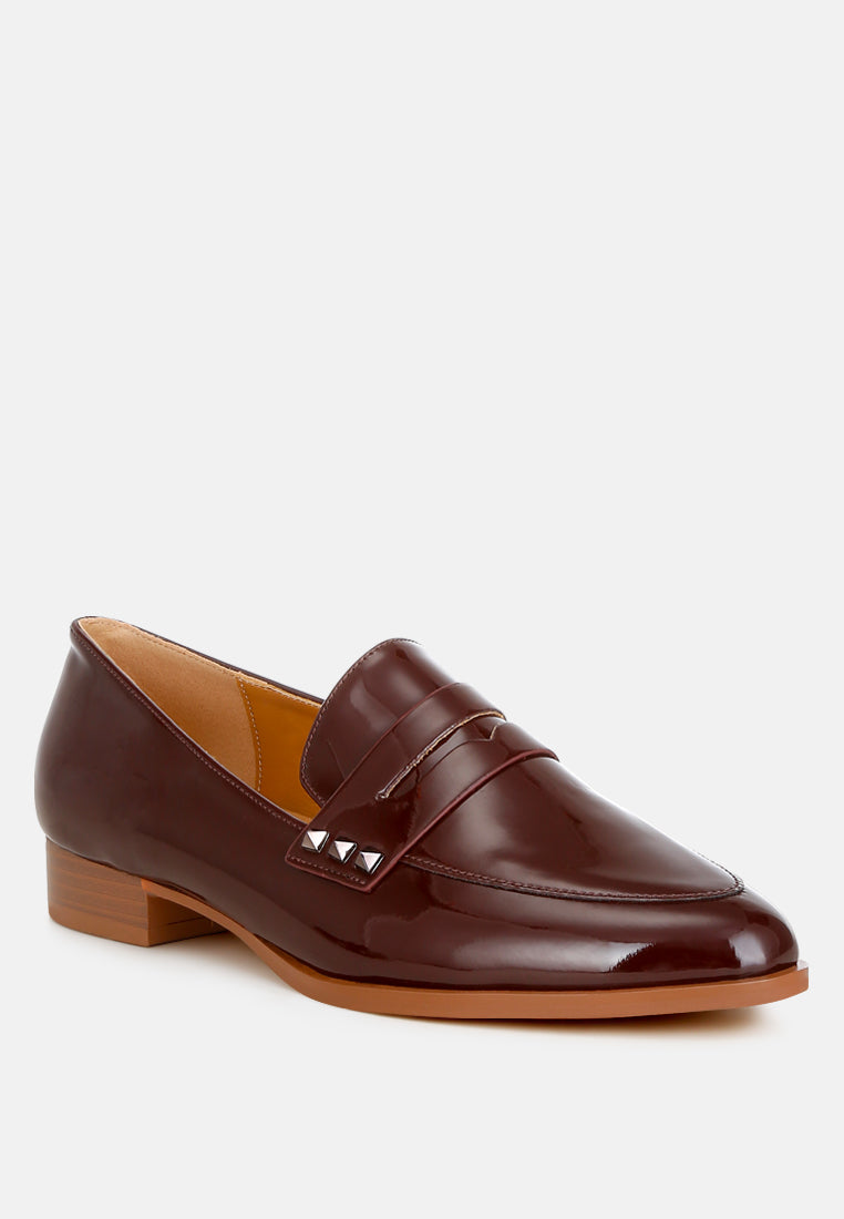  Noshiya Patent Pleather Penny Loafers