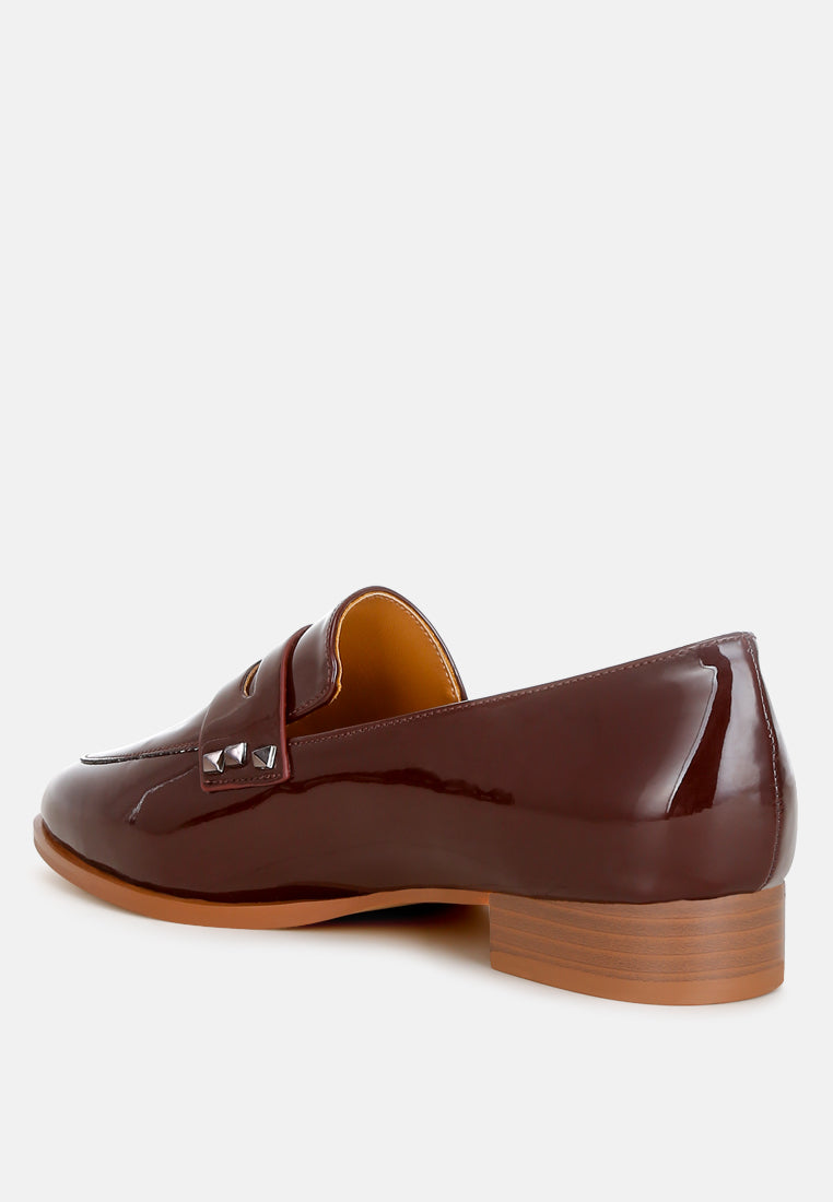  Noshiya Patent Pleather Penny Loafers