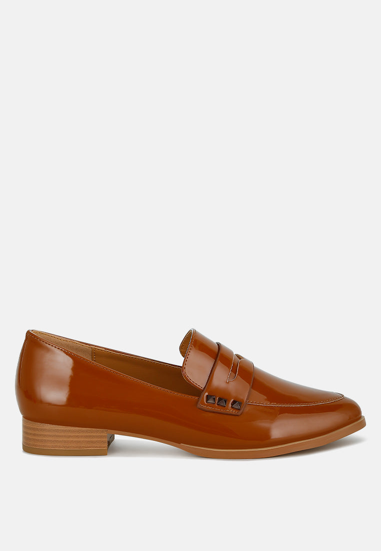  Noshiya Patent Pleather Penny Loafers