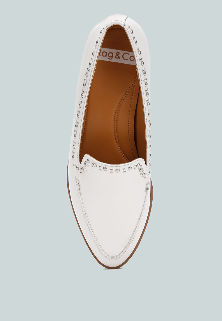  Wolferton Delicate Stud Detail Leather Loafers