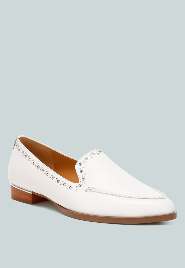 Wolferton Delicate Stud Detail Leather Loafers