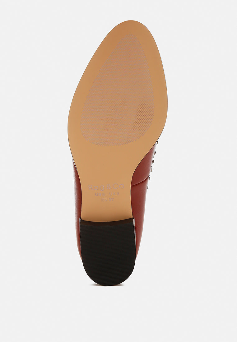  Wolferton Delicate Stud Detail Leather Loafers