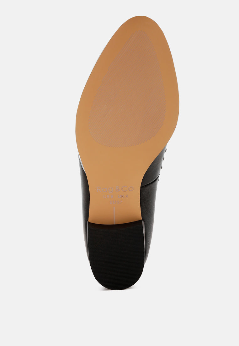  Wolferton Delicate Stud Detail Leather Loafers
