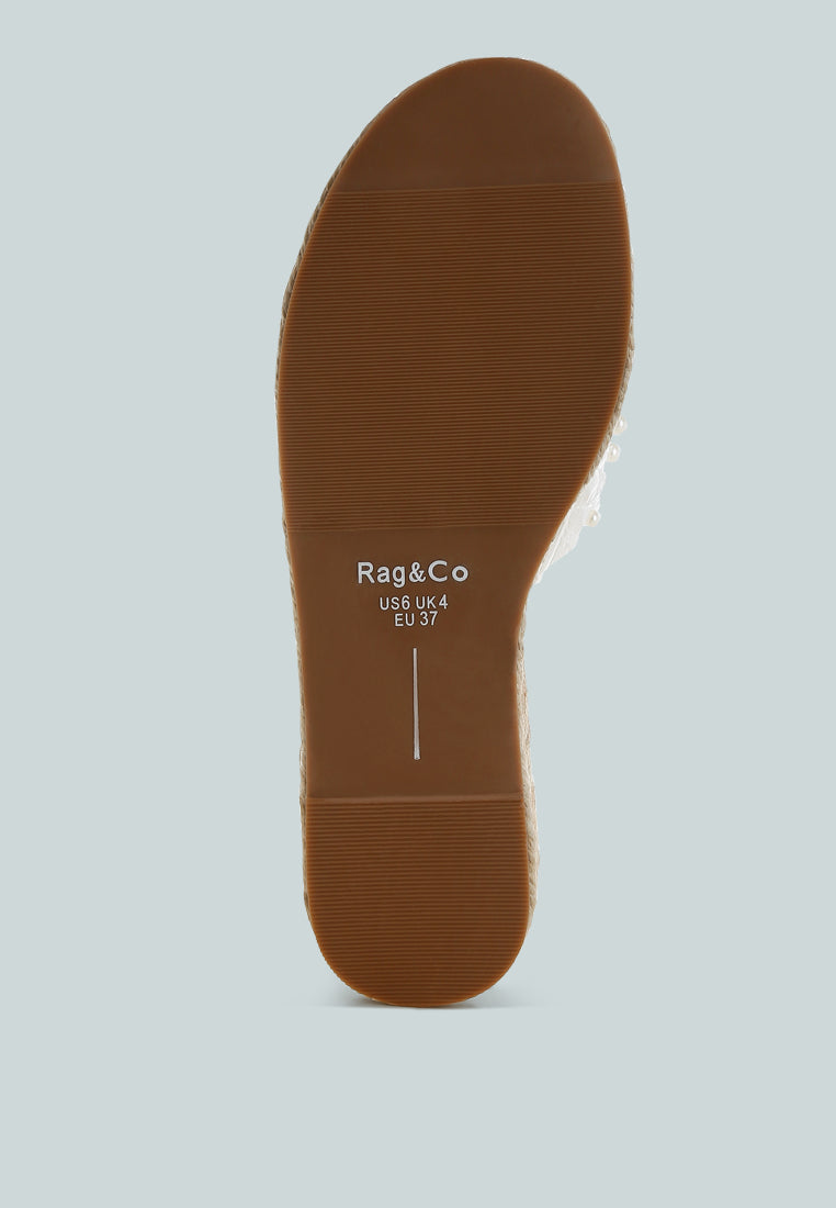  Yakna Pearl Embellished Woven Flats