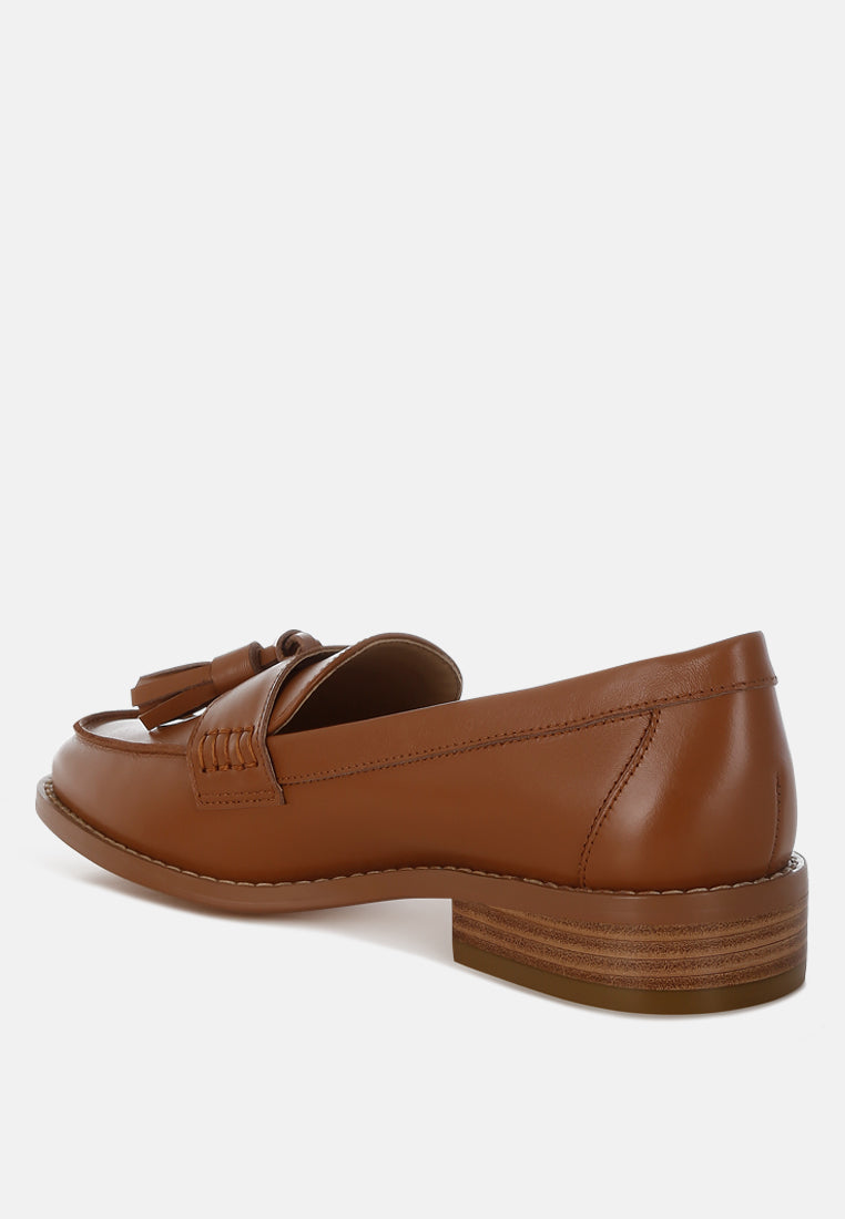  Yelena Real Leather Tassel Loafers