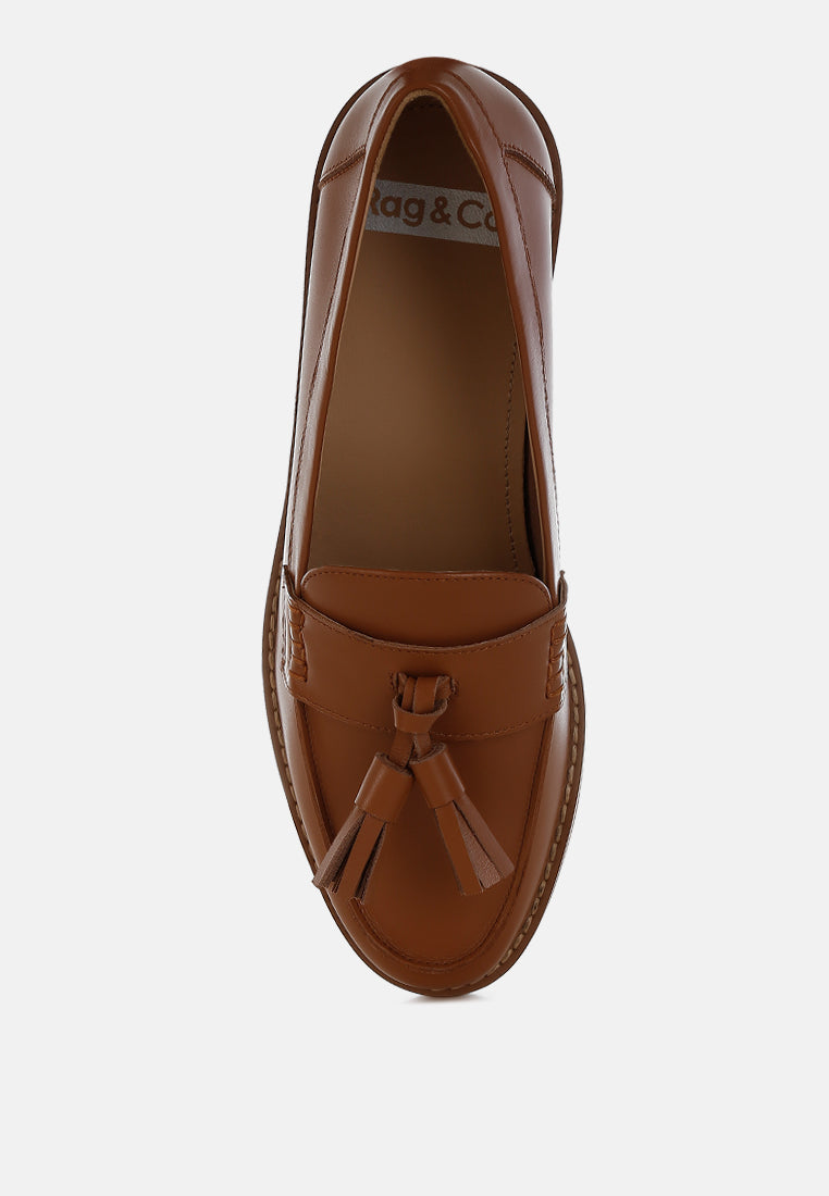  Yelena Real Leather Tassel Loafers