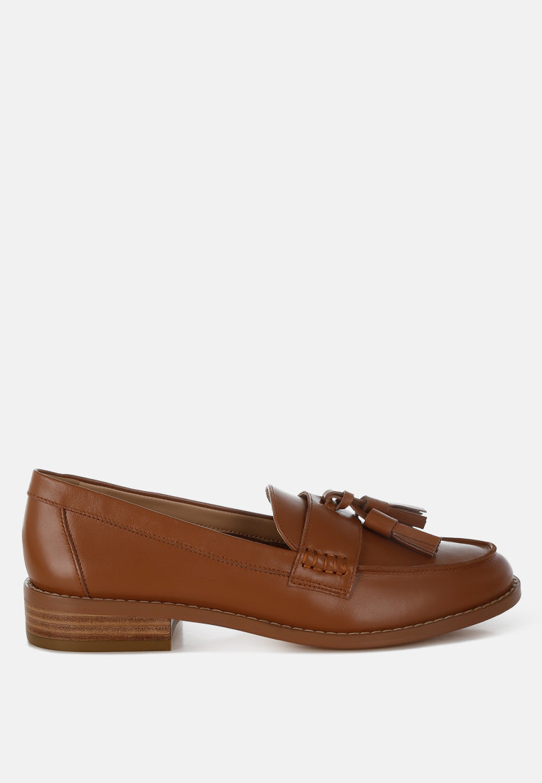  Yelena Real Leather Tassel Loafers