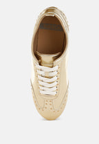  Yorika Studded Metallic Pleather Sneakers