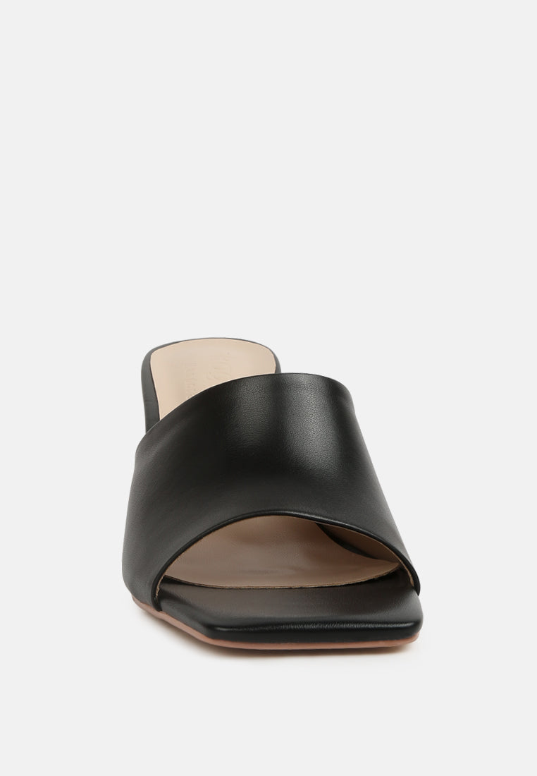 Audriana Black Textured Block Heel Sandals