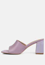  Audriana Lilac Textured Block Heel Sandals