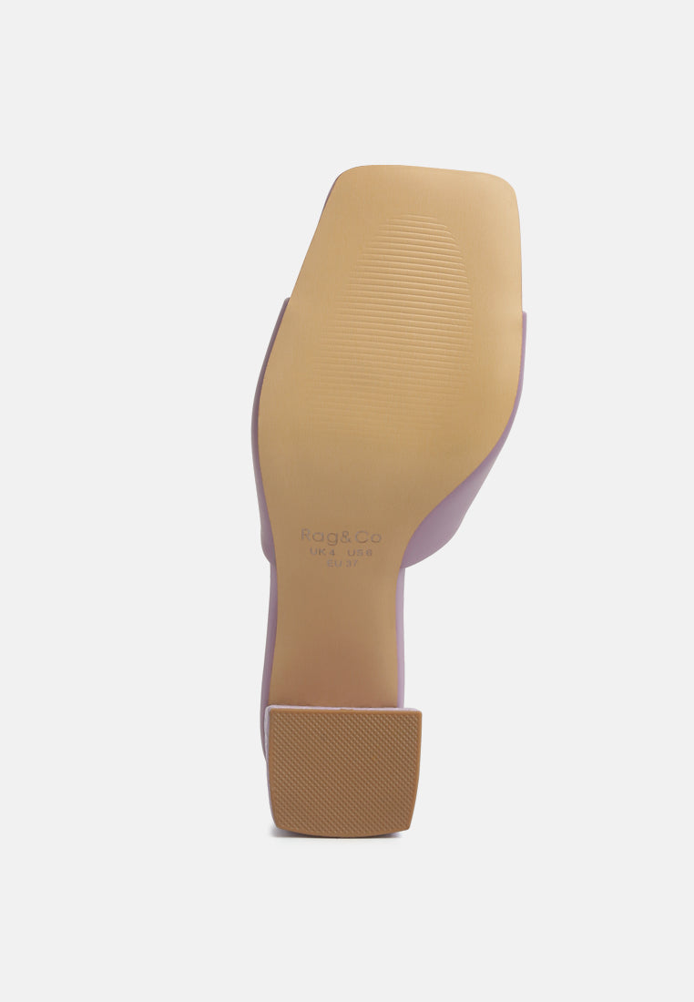  Audriana Lilac Textured Block Heel Sandals
