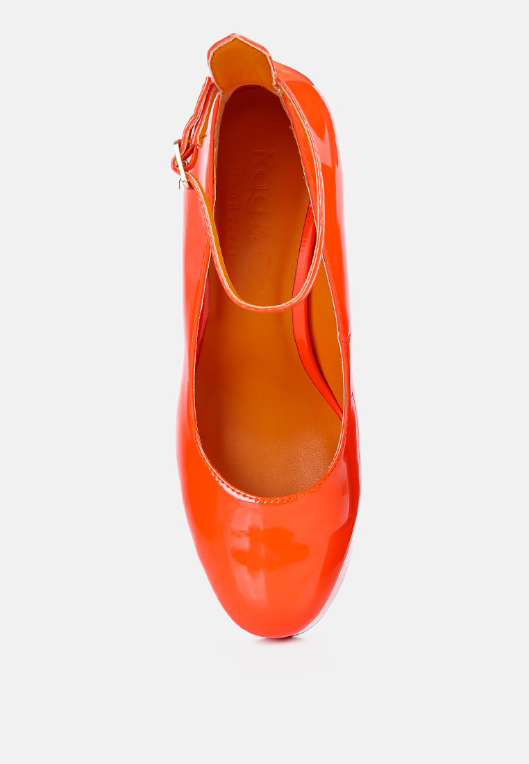  Babe-Heaven Patent Pu Sandals In Orange