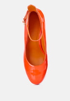  Babe-Heaven Patent Pu Sandals In Orange