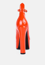  Babe-Heaven Patent Pu Sandals In Orange