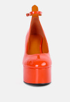  Babe-Heaven Patent Pu Sandals In Orange