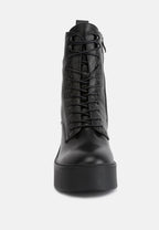  Carmac High Ankle Platform Boots In Black