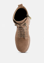 Carmac High Ankle Platform Boots In Tan