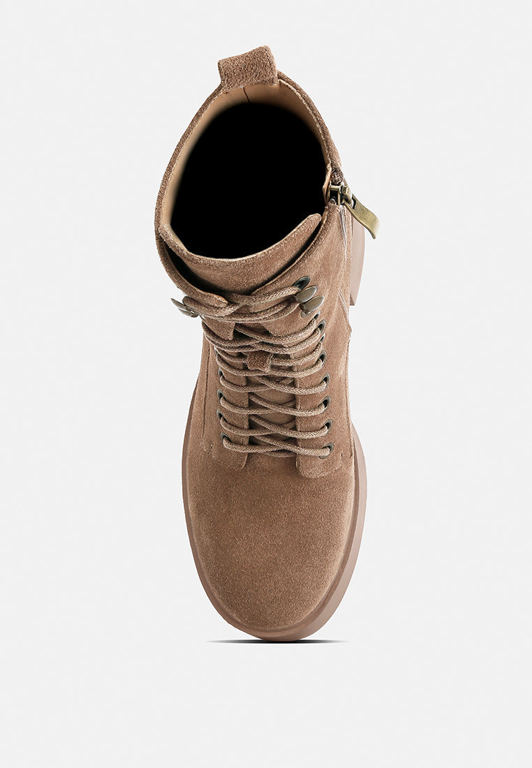  Carmac High Ankle Platform Boots In Tan
